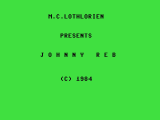 Johnny Reb title screen for Commodore 64